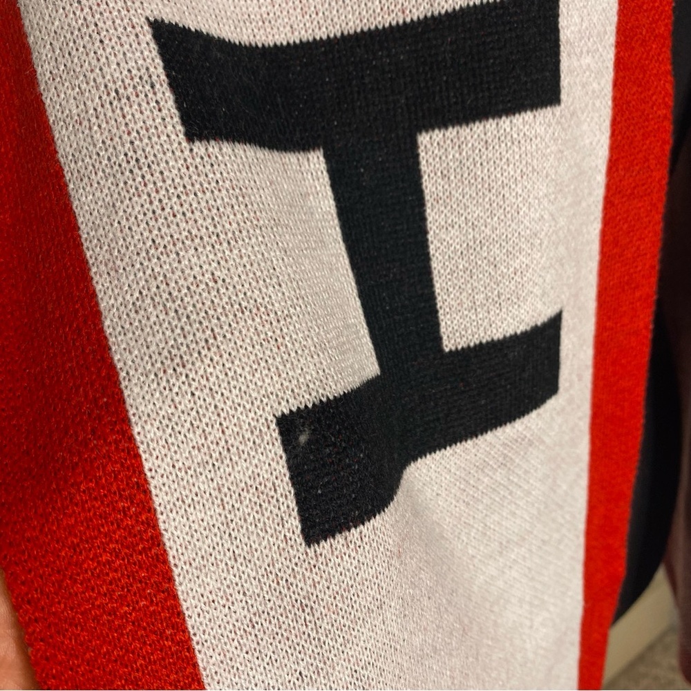 HUNTER New Red White Black Logo Knit Scarf Rectangle - Picture 5 of 16